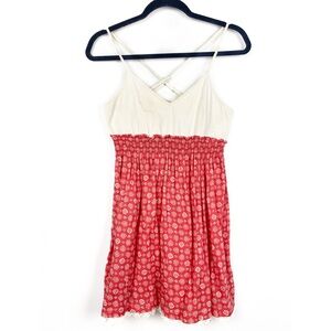 Roxy Vintage Womens‎ Babydoll Sundress M Coral Empire Waist Y2K Surfer Crochet